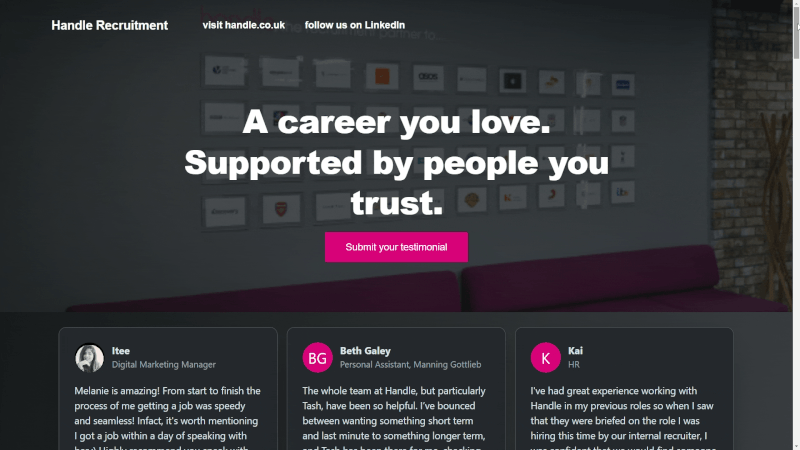 ​Have we helped you to love your career? Handle Recruitment